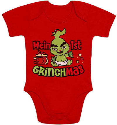 Mein erstes Grinchmas Grinch Weihnachtsoutfit Baby Body Kurzarm-Body