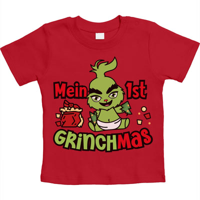 Mein erstes Grinchmas Grinch Weihnachtsoutfit Unisex Baby T-Shirt Gr. 66-93