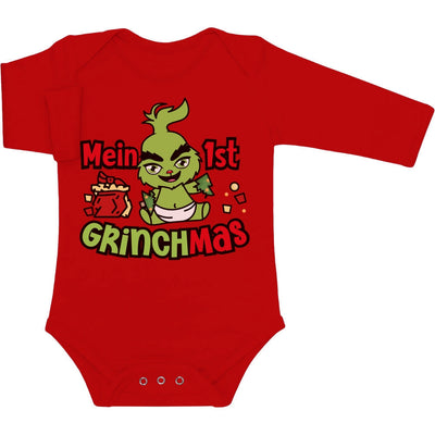Mein erstes Grinchmas Grinch Weihnachtsoutfit Baby Langarm Body