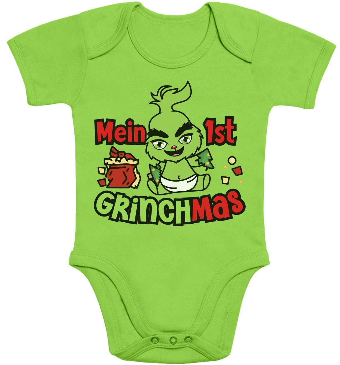Mein erstes Grinchmas Grinch Weihnachtsoutfit Baby Body Kurzarm-Body