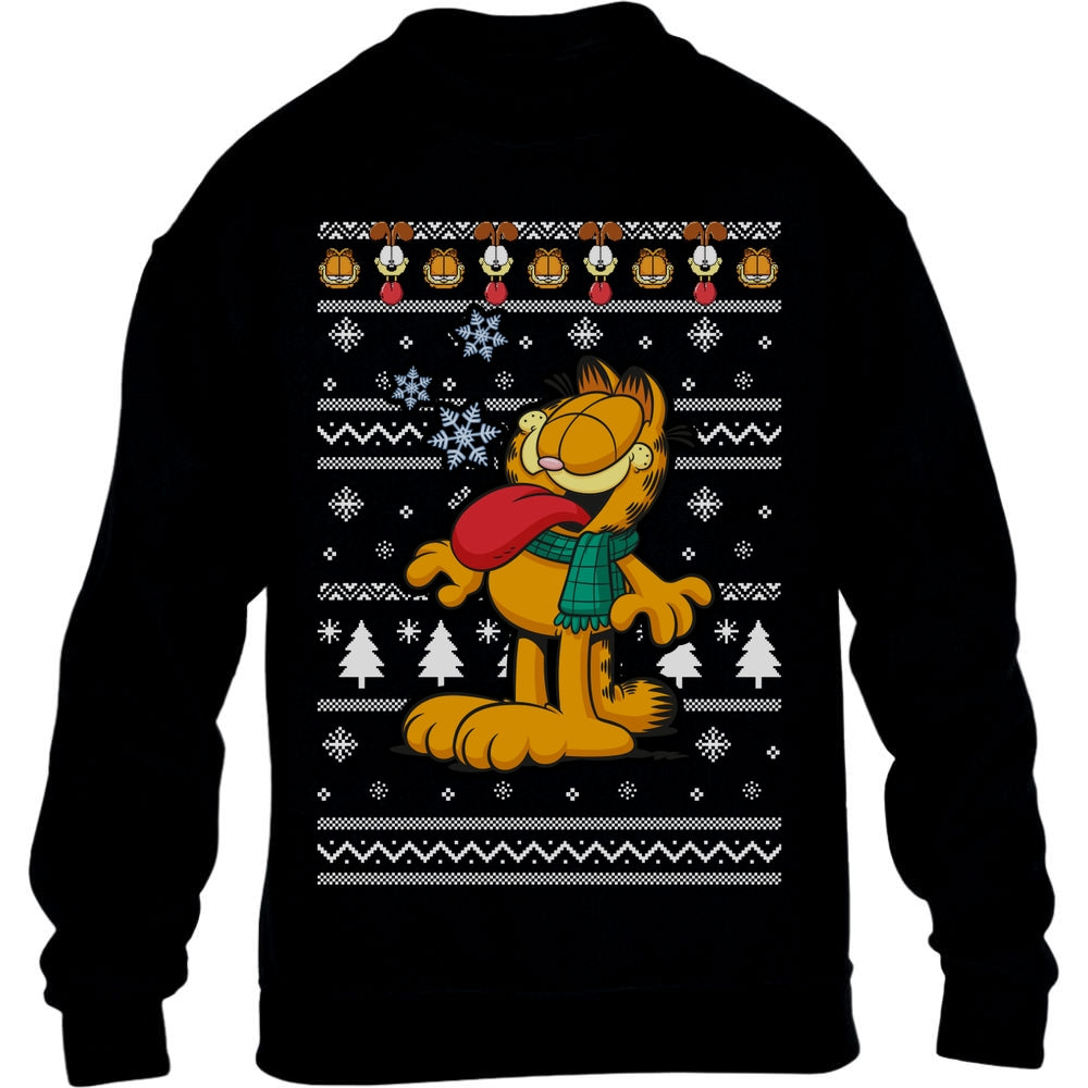 Garfield mit Weihnachtsschal Odie Weihnachtspullover Kinder Pullover Sweatshirt