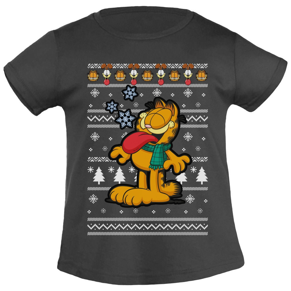 Garfield mit Weihnachtsschal & Odie Weihnachtspullover Mädchen T-Shirt