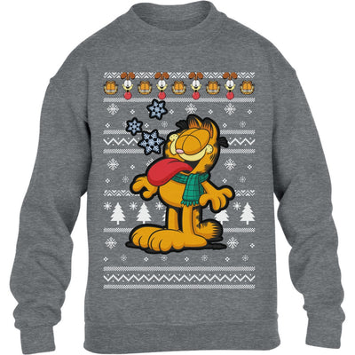 Garfield mit Weihnachtsschal Odie Weihnachtspullover Kinder Pullover Sweatshirt