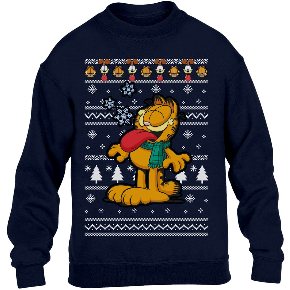 Garfield mit Weihnachtsschal Odie Weihnachtspullover Kinder Pullover Sweatshirt