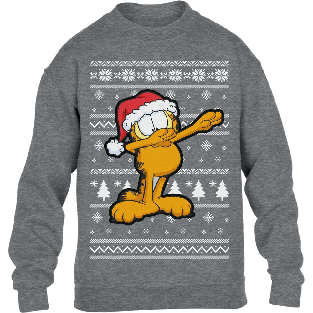 Garfield mit Weihnachtsmütze Weihnachtspullover Kinder Pullover Sweatshirt