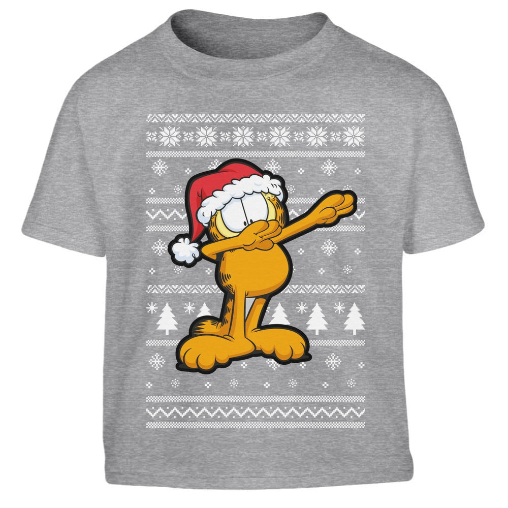 Garfield Weihnachtsshirt Kater mit Weihnachtsmütze Kinder Jungen T-Shirt
