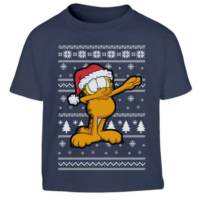 Garfield Weihnachtsshirt Kater mit Weihnachtsmütze Kinder Jungen T-Shirt