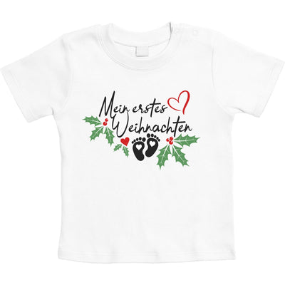 Mein erstes Weihnachten Weihnachtsmotiv Unisex Baby T-Shirt Gr. 66-93