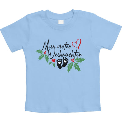 Mein erstes Weihnachten Weihnachtsmotiv Unisex Baby T-Shirt Gr. 66-93