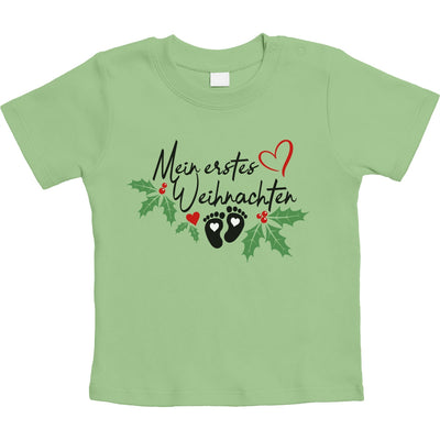 Mein erstes Weihnachten Weihnachtsmotiv Unisex Baby T-Shirt Gr. 66-93
