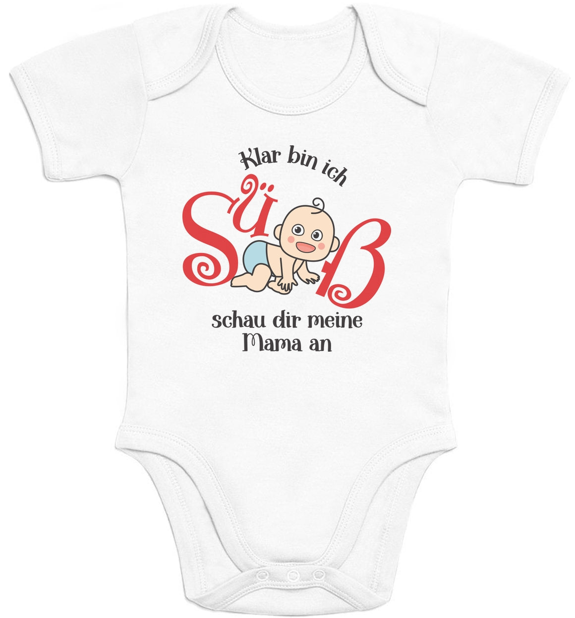 Klar bin ich süß mit Baby Mädchen für Mama Baby Body Kurzarm-Body