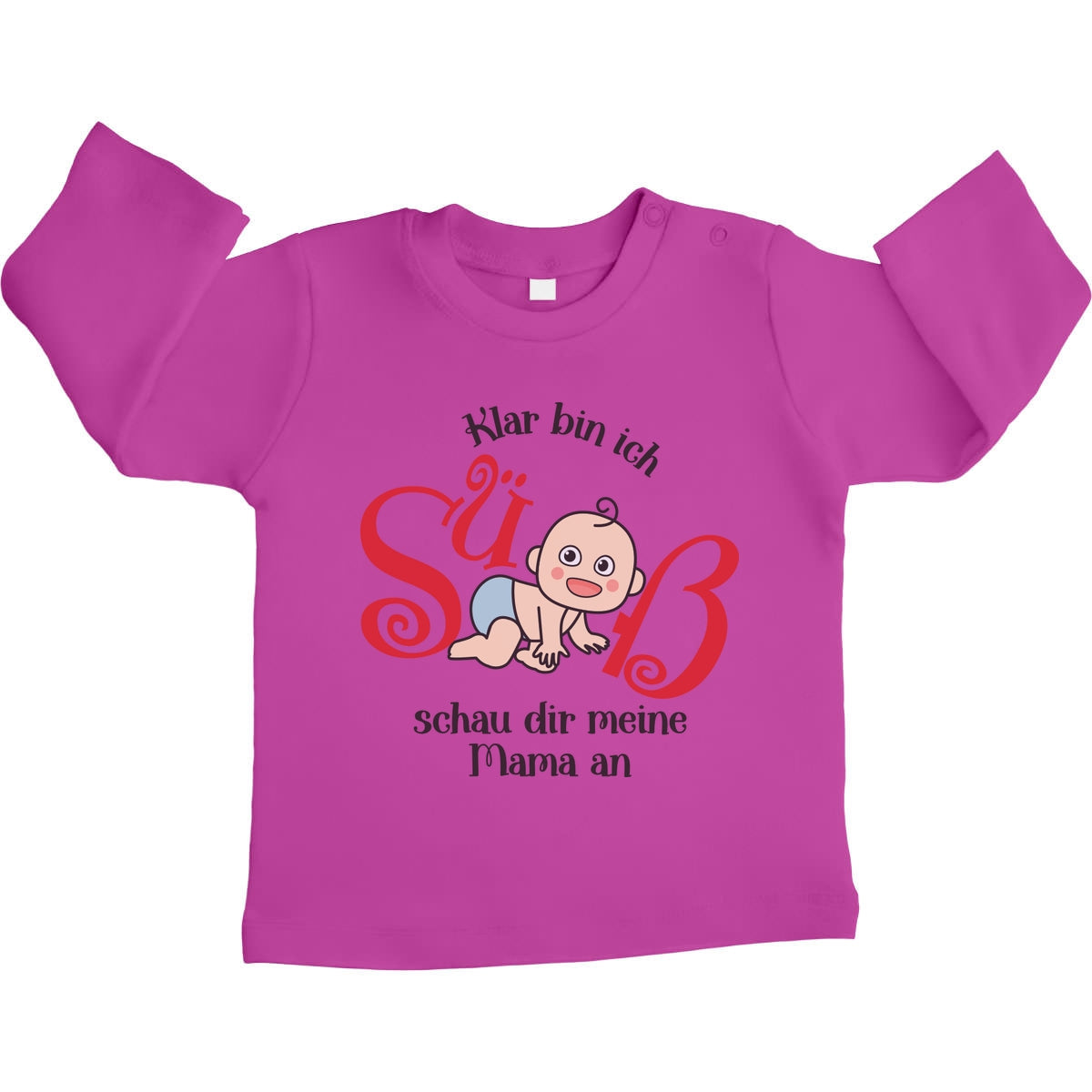 Klar bin ich süß mit Baby Mädchen für Mama Unisex Baby Langarmshirt Gr. 66-93