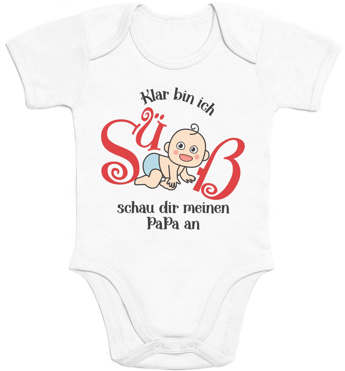 Klar bin ich süß mit süßes Baby Geschenk Papa Baby Body Kurzarm-Body