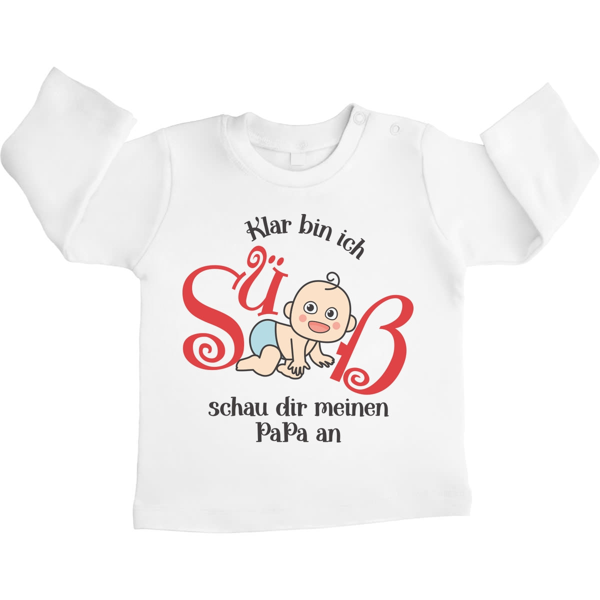 Klar bin ich süß mit süßes Baby Geschenk Papa Unisex Baby Langarmshirt Gr. 66-93