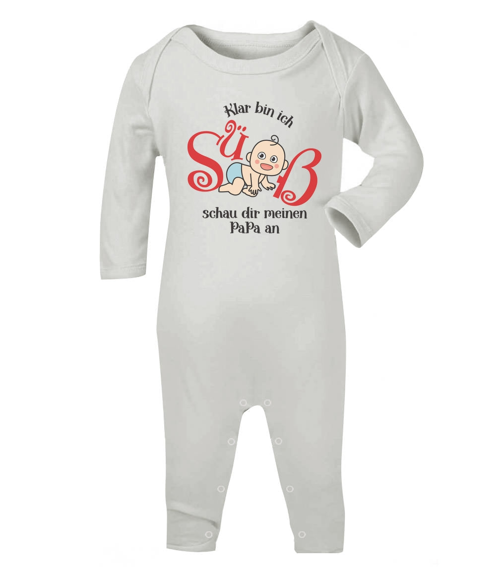 Klar bin ich süß mit süßes Baby Geschenk Papa Baby Strampler Strampelanzug