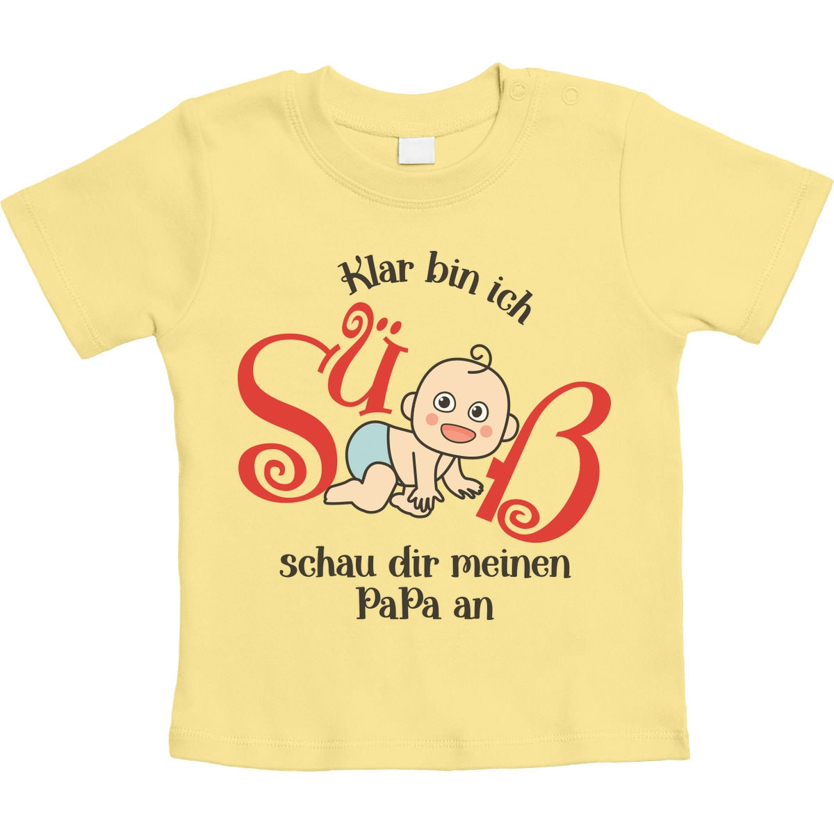 Klar bin ich süß mit süßes Baby Geschenk Papa Unisex Baby T-Shirt Gr. 66-93