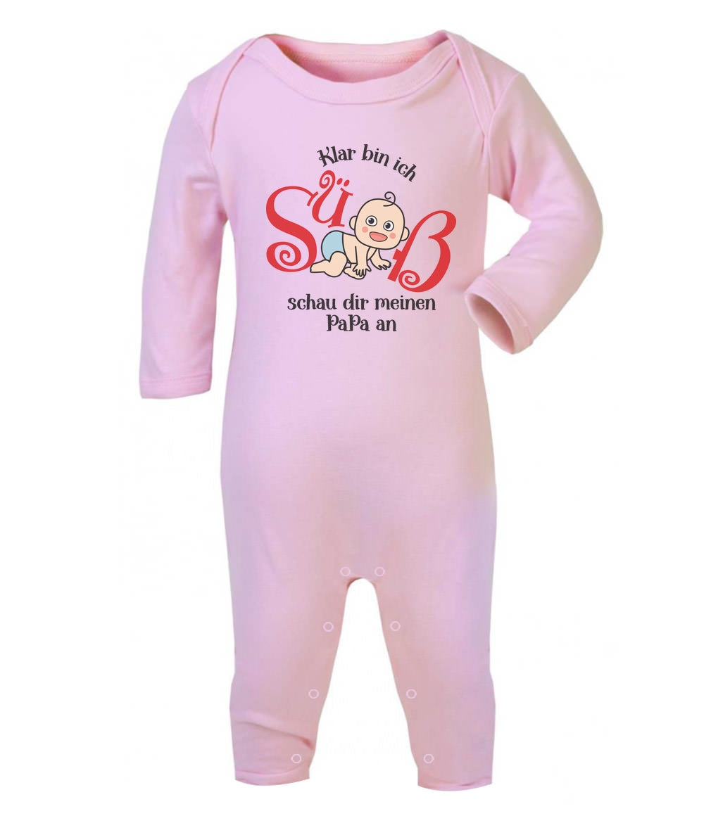 Klar bin ich süß mit süßes Baby Geschenk Papa Baby Strampler Strampelanzug