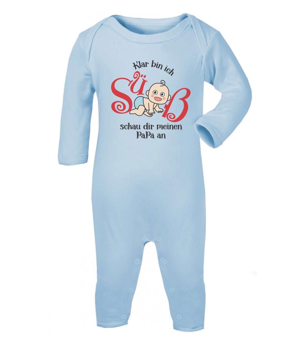 Klar bin ich süß mit süßes Baby Geschenk Papa Baby Strampler Strampelanzug