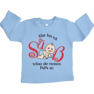 Klar bin ich süß mit süßes Baby Geschenk Papa Unisex Baby Langarmshirt Gr. 66-93