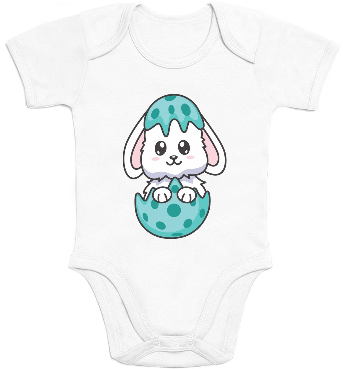 Schlüpfender Hase Im Buntem Ei Osterhasen Baby Body Kurzarm-Body