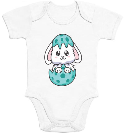 Schlüpfender Hase Im Buntem Ei Osterhasen Baby Body Kurzarm-Body
