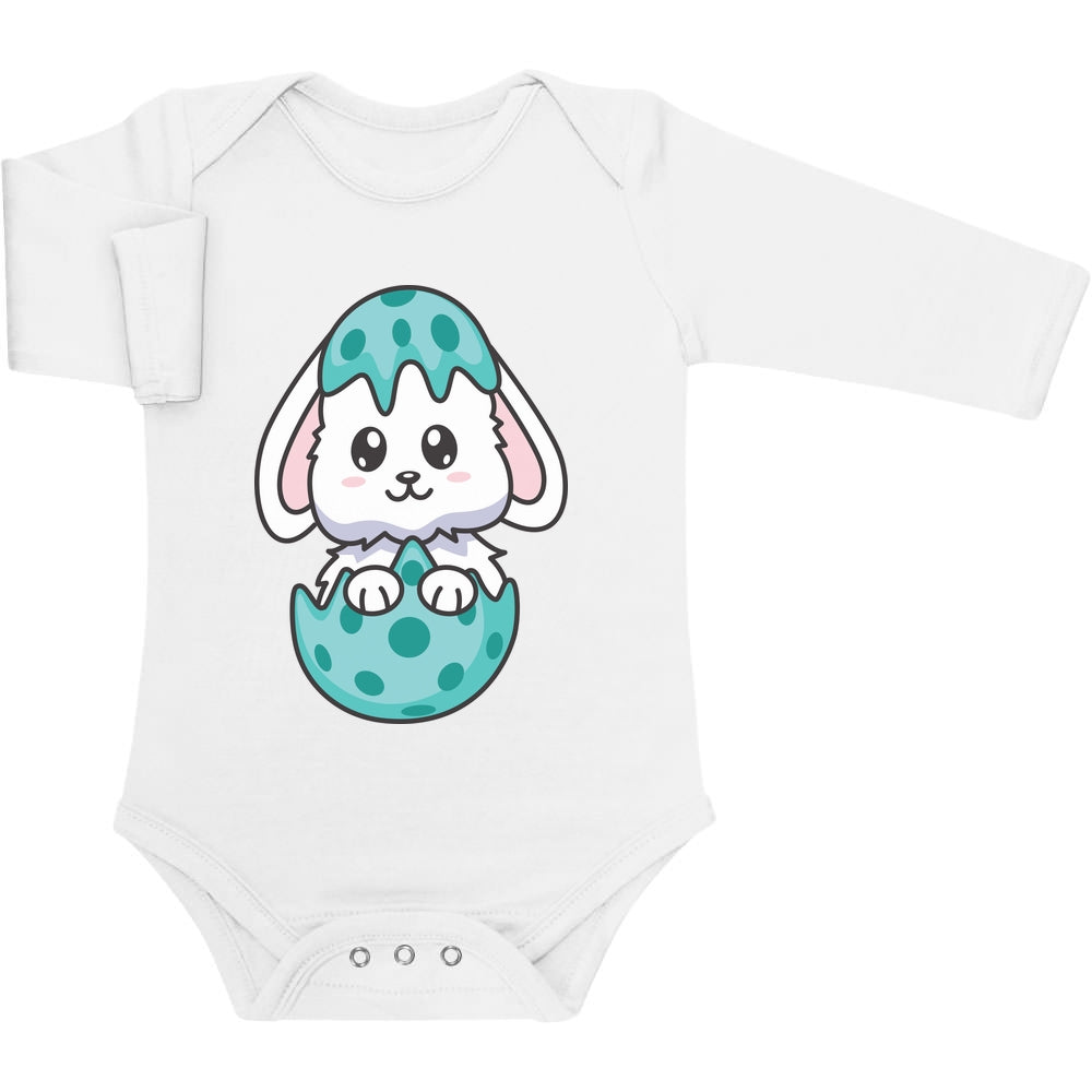 Schlüpfender Hase Im Buntem Ei Osterhasen Baby Langarm Body