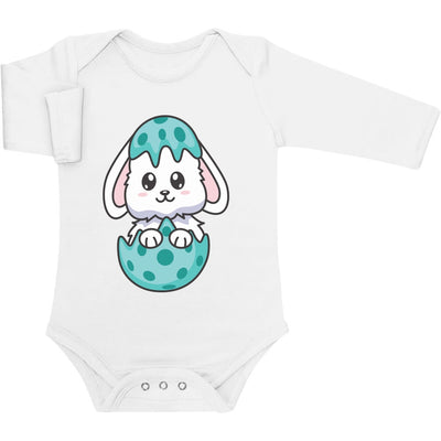 Schlüpfender Hase Im Buntem Ei Osterhasen Baby Langarm Body