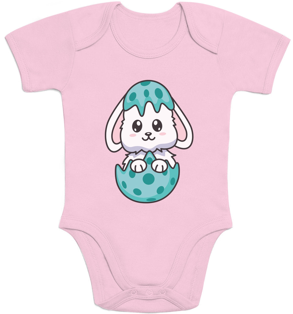 Schlüpfender Hase Im Buntem Ei Osterhasen Baby Body Kurzarm-Body
