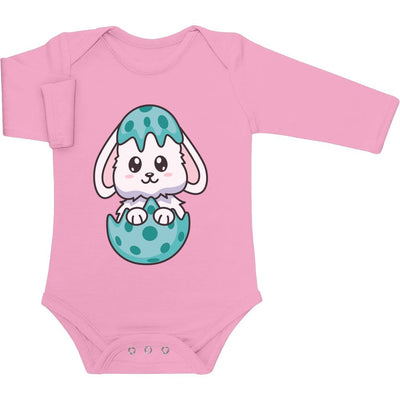 Schlüpfender Hase Im Buntem Ei Osterhasen Baby Langarm Body