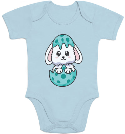 Schlüpfender Hase Im Buntem Ei Osterhasen Baby Body Kurzarm-Body