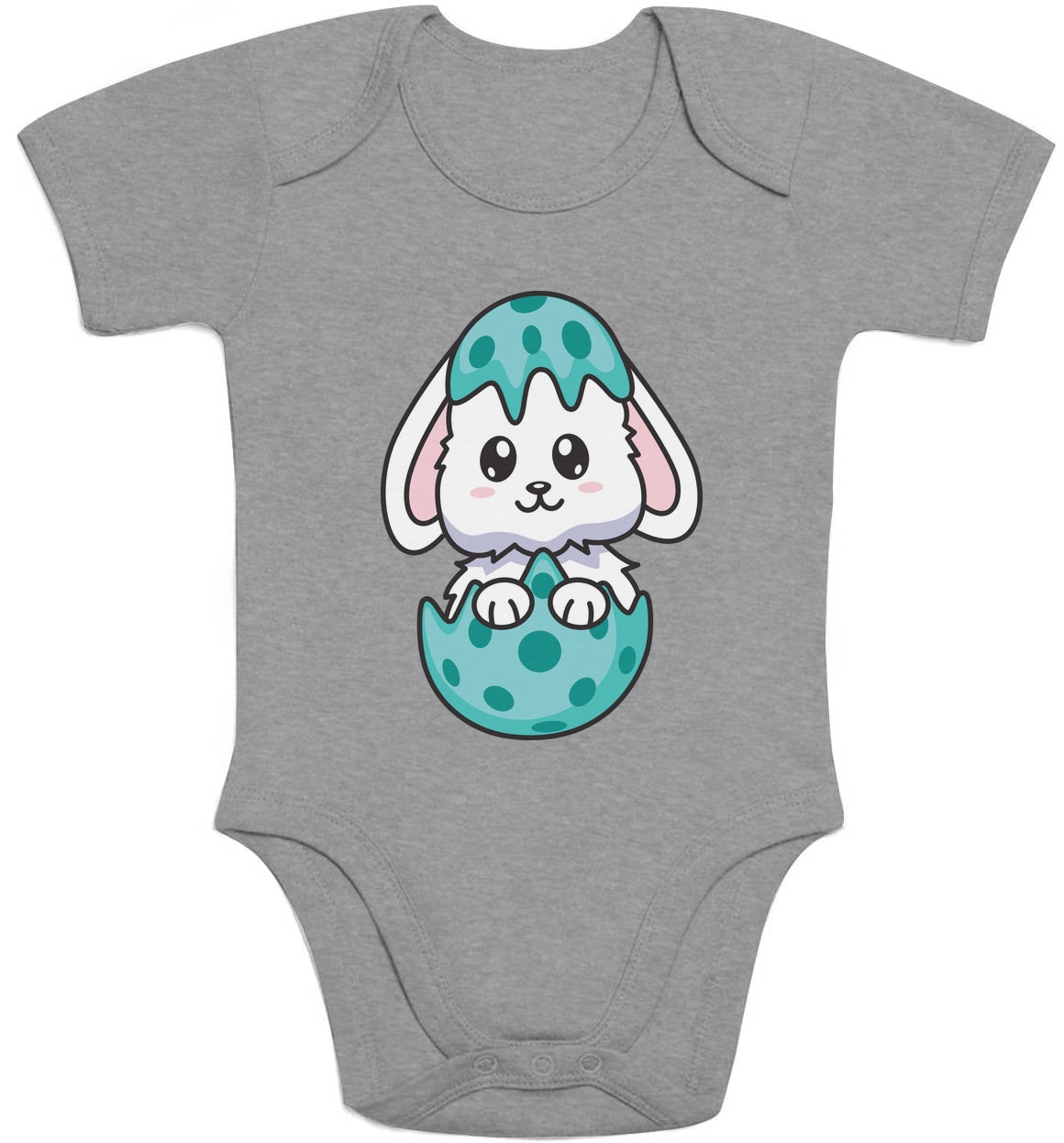 Schlüpfender Hase Im Buntem Ei Osterhasen Baby Body Kurzarm-Body