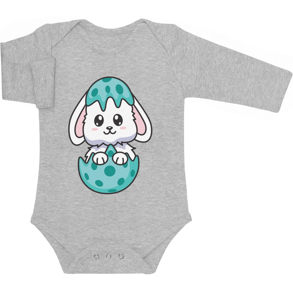 Schlüpfender Hase Im Buntem Ei Osterhasen Baby Langarm Body