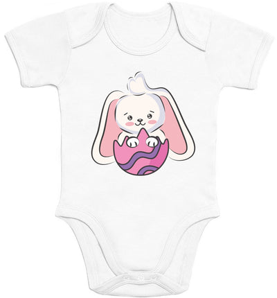 Süßer Osterhase Im Buntem Ei Osterhasen Baby Body Kurzarm-Body