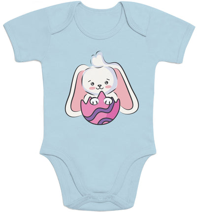 Süßer Osterhase Im Buntem Ei Osterhasen Baby Body Kurzarm-Body
