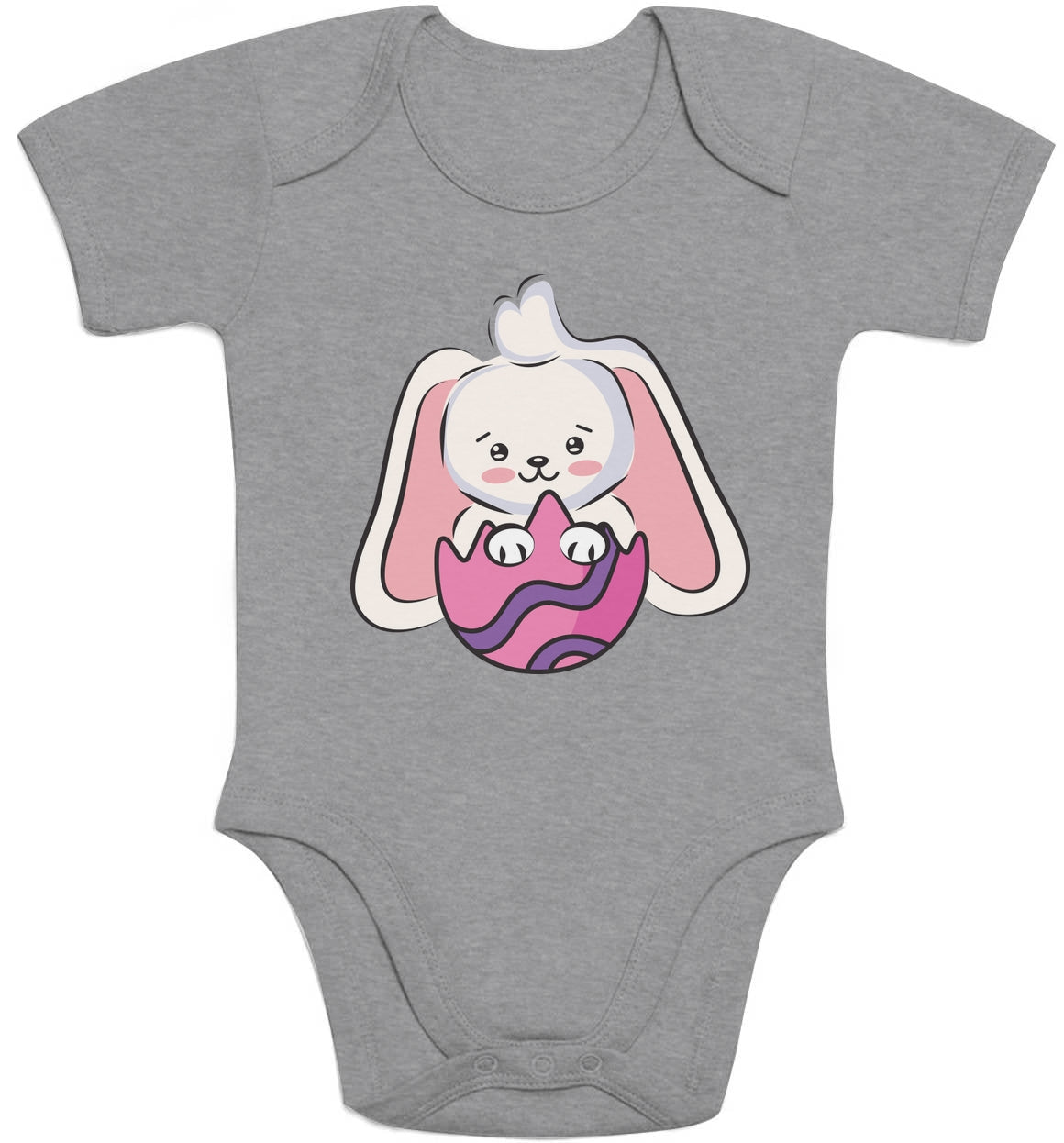 Süßer Osterhase Im Buntem Ei Osterhasen Baby Body Kurzarm-Body