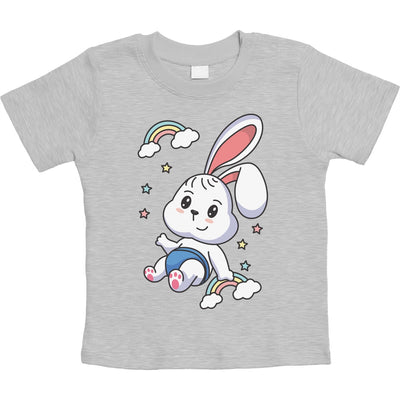 Regenbogen Kaninchen Motiv Hasen Hase Unisex Baby T-Shirt Gr. 66-93