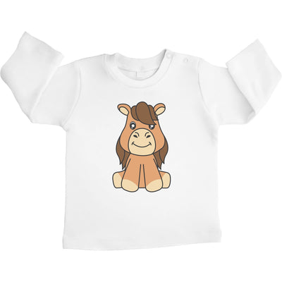 Baby Pferde Kleidung Mitbringsel Pferde Motiv Unisex Baby Langarmshirt Gr. 66-93
