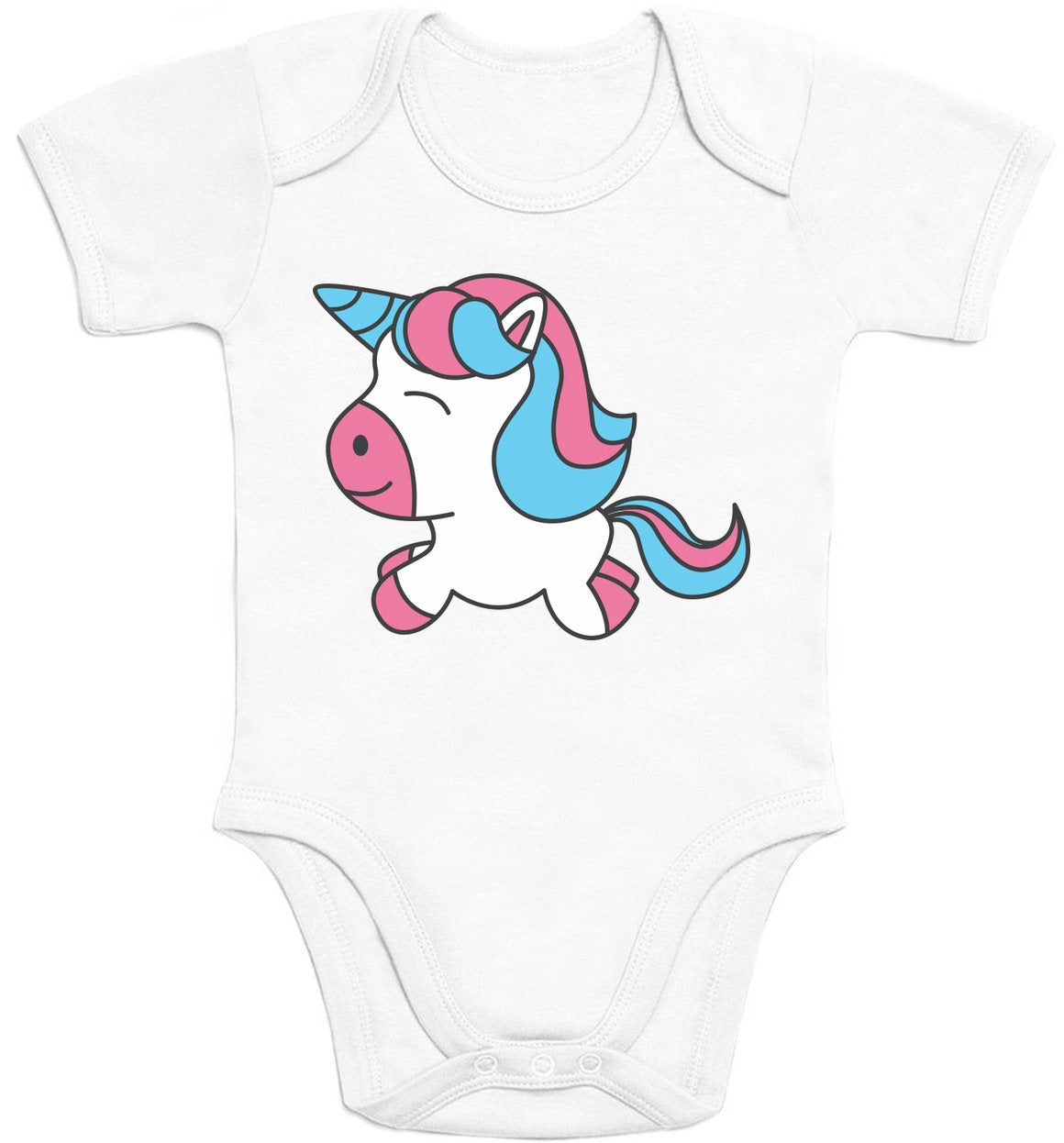 Süßes Einhorn Baby Pferde Kleidung Unicorn Motive Baby Body Kurzarm-Body