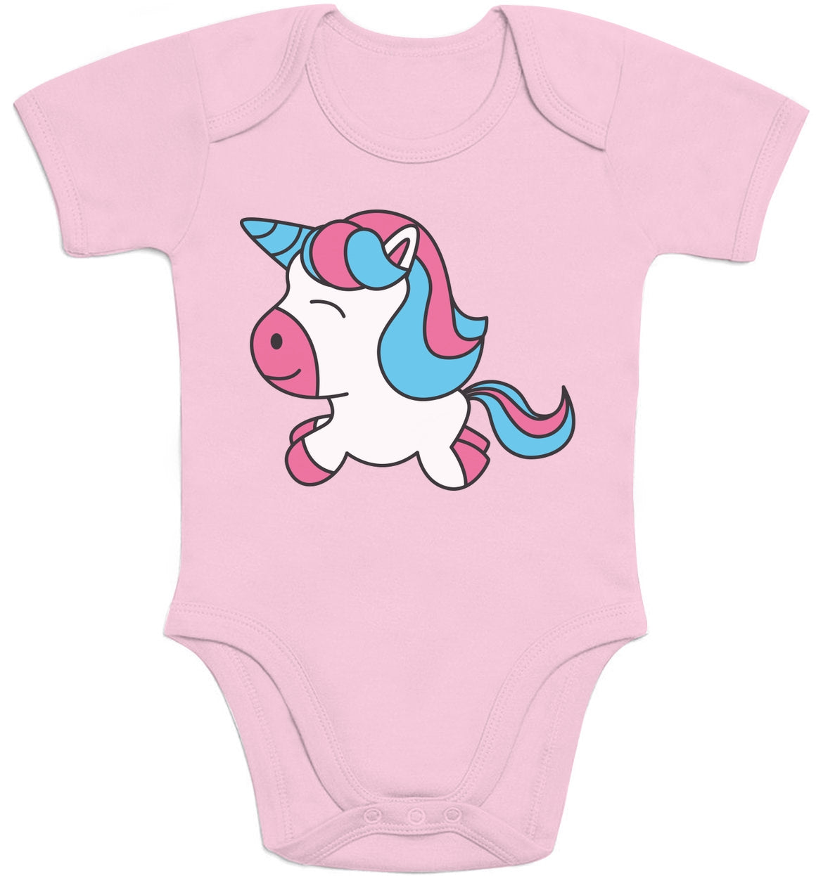 Süßes Einhorn Baby Pferde Kleidung Unicorn Motive Baby Body Kurzarm-Body
