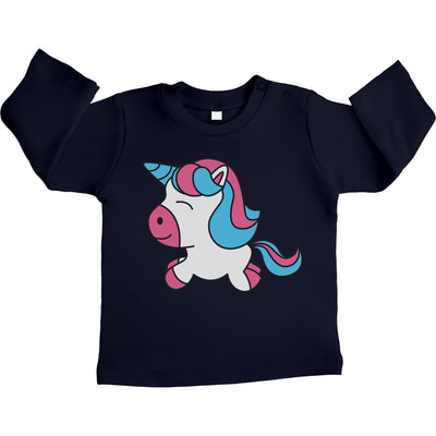 Einhorn Baby Pferde Kleidung Unicorn Motive Unisex Baby Langarmshirt Gr. 66-93