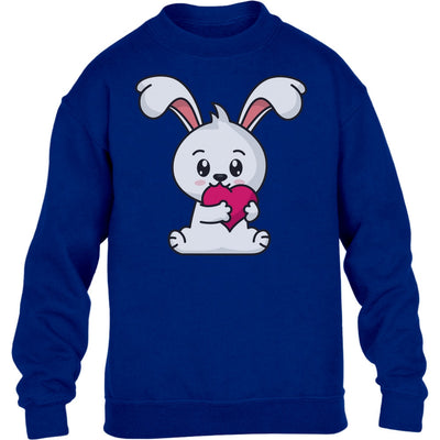 Niedliches Häschen Hasen Motiv Shirt Hase mit Herz Kinder Pullover Sweatshirt