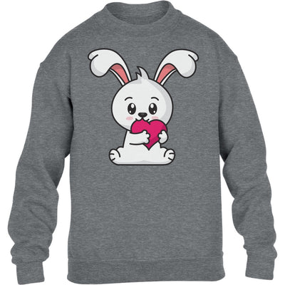 Niedliches Häschen Hasen Motiv Shirt Hase mit Herz Kinder Pullover Sweatshirt