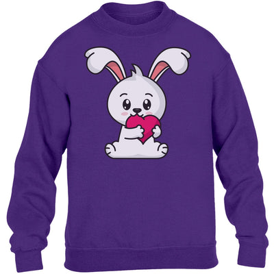 Niedliches Häschen Hasen Motiv Shirt Hase mit Herz Kinder Pullover Sweatshirt
