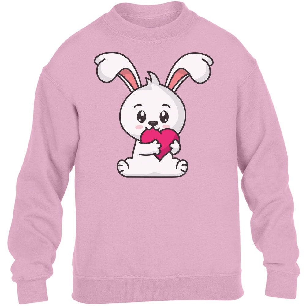 Niedliches Häschen Hasen Motiv Shirt Hase mit Herz Kinder Pullover Sweatshirt