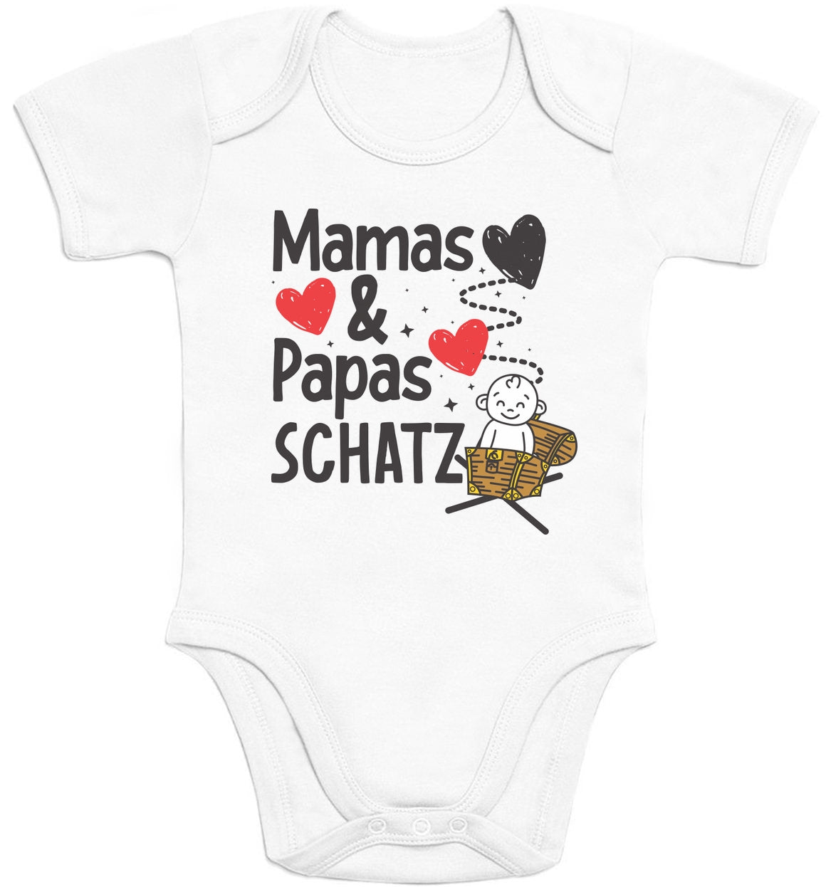 Babybody mit Spruch Mama & Papas Schatz Baby Body Kurzarm-Body