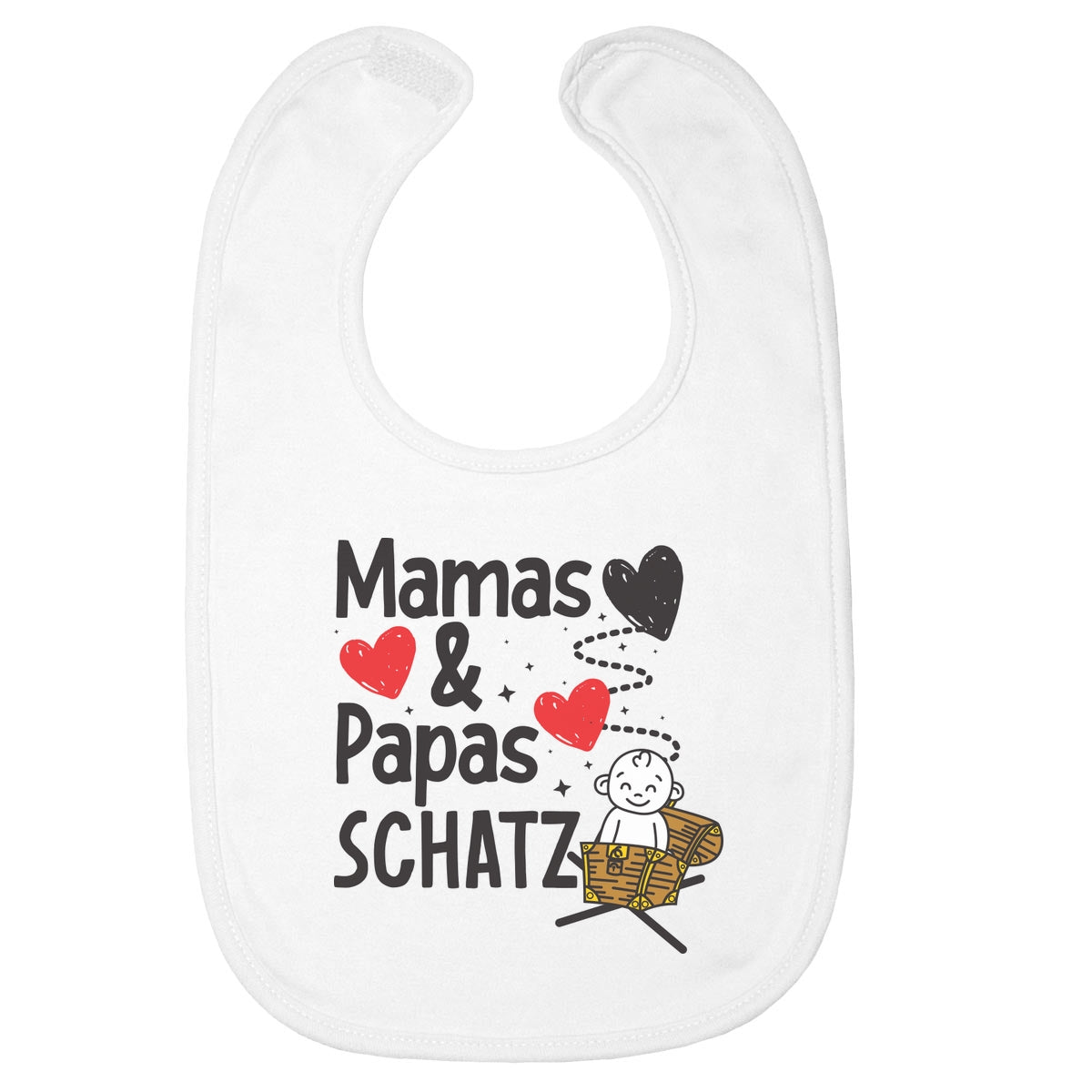 Babylatz mit Spruch Mama & Papas Schatz Baby Lätzchen