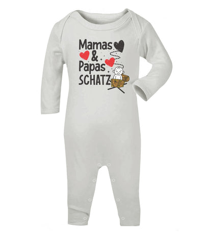 Baby Strampler mit Spruch Mama & Papas Schatz Baby Strampler Strampelanzug