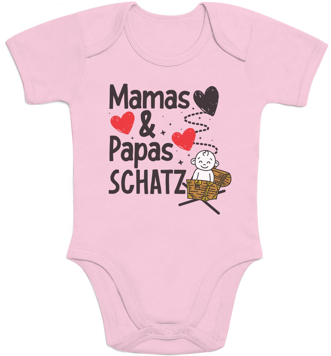 Babybody mit Spruch Mama & Papas Schatz Baby Body Kurzarm-Body