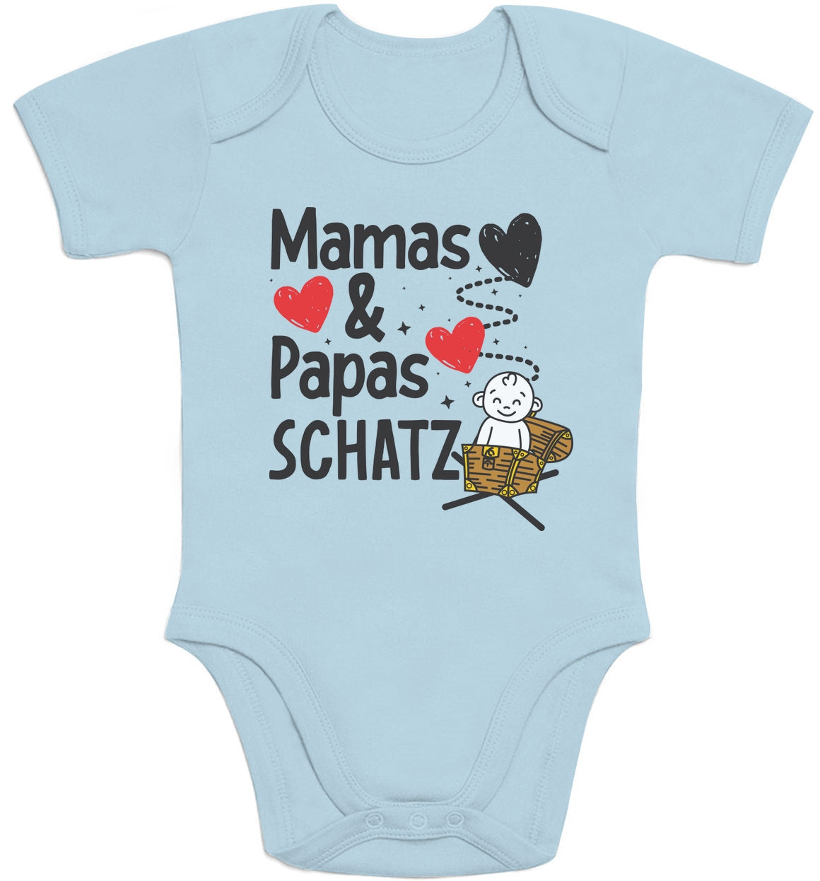 Babybody mit Spruch Mama & Papas Schatz Baby Body Kurzarm-Body