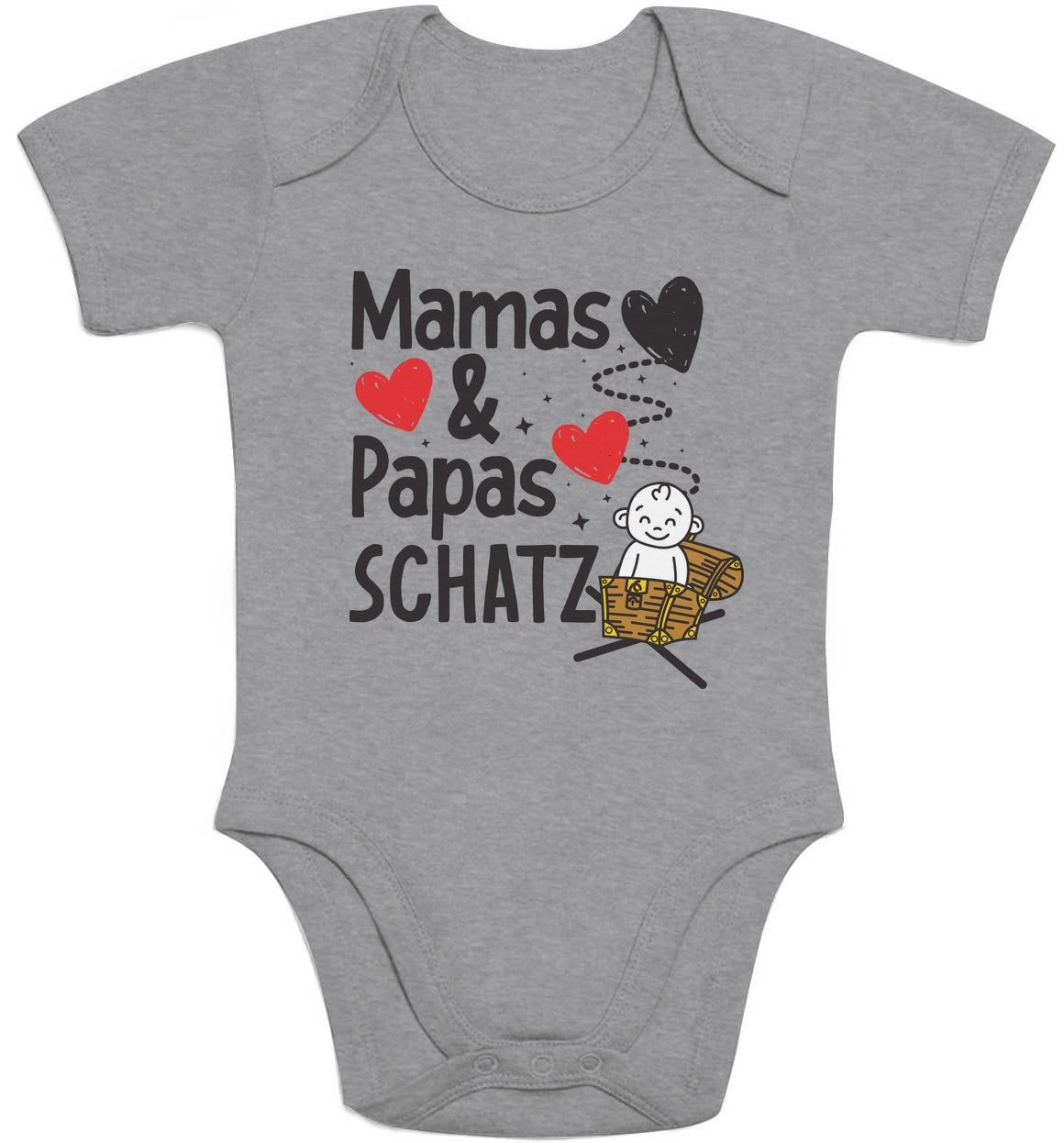 Babybody mit Spruch Mama & Papas Schatz Baby Body Kurzarm-Body